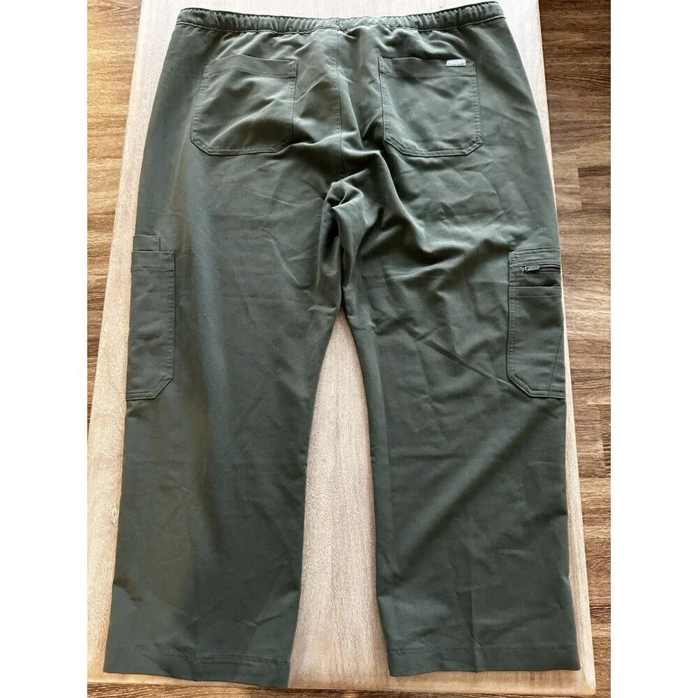 Figs Mens Cairo Cargo Scrub Pants in Green Size XXL Short